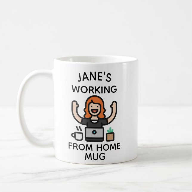 Working From Home Personalized Mug - Custom Home O (Left)