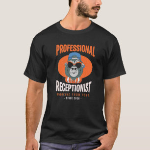 Working From Home Receptionist Front Desk Officer T-Shirt