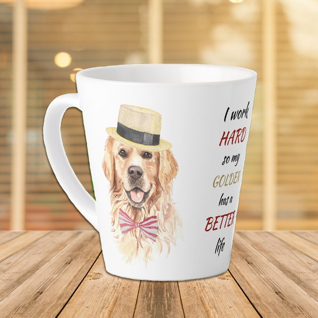 Working Hard for My Golden Retriever Latte Mug (Creator Uploaded)
