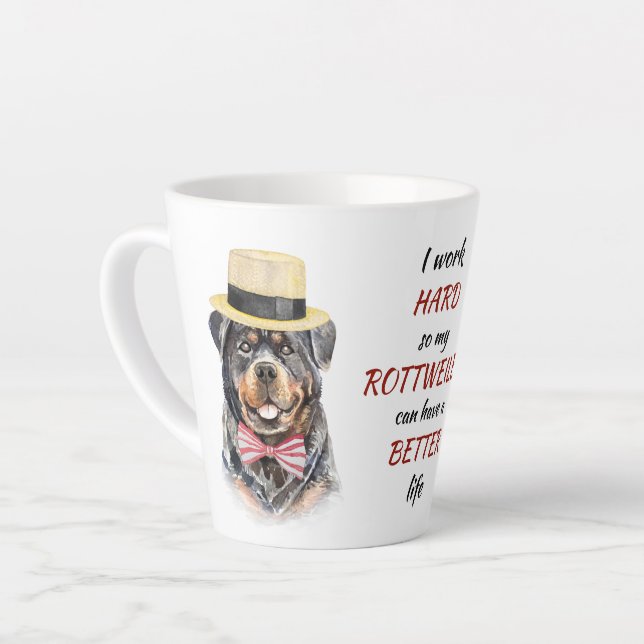 Working Hard for My Rottweiler Latte Mug (Left Angle)