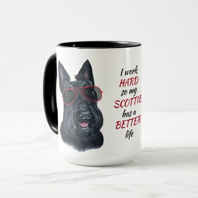 Working Hard for My Scottish Terrier Dog Mug (Front Left)