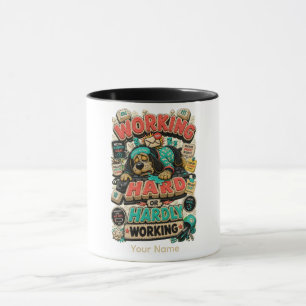 Working Hard or Hardly Working Personalised Funny Mug