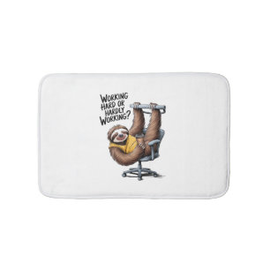 Working Hard or Hardly Working Sloth Bath Mat