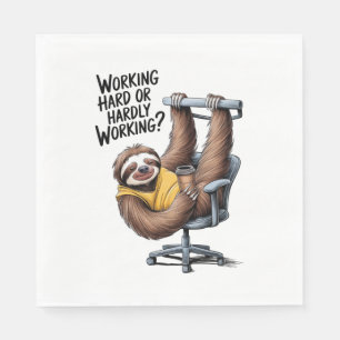 Working Hard or Hardly Working Sloth Napkin