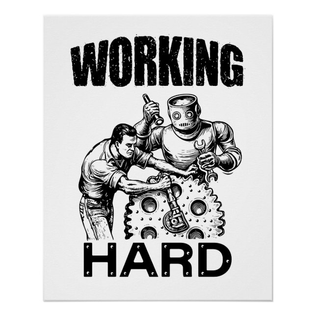working hard poster (Front)