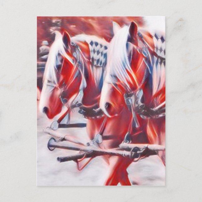 Working Horses Postcard (Front)