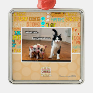 Working kitteh metal tree decoration