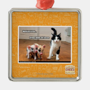 Working kitteh metal tree decoration