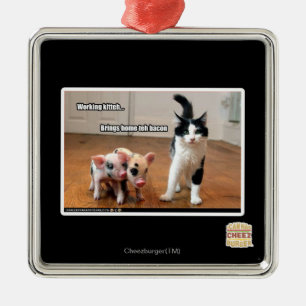 Working kitteh metal tree decoration