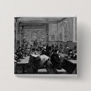 Working man's coffee shop 15 cm square badge