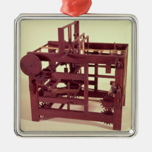 Working model of a loom metal tree decoration