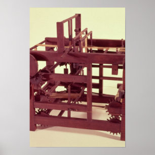 Working model of a loom poster
