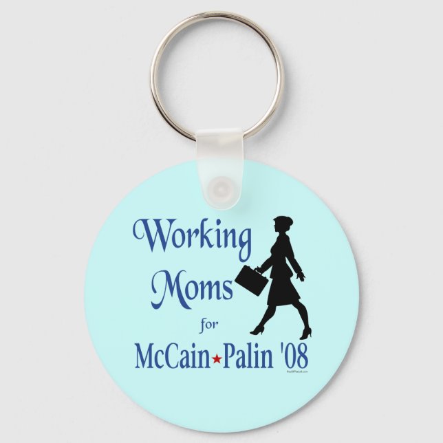 Working Moms for McCain Palin Keychain (Front)