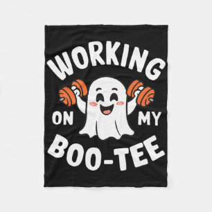 Working On My Boo Tee 1 Fleece Blanket