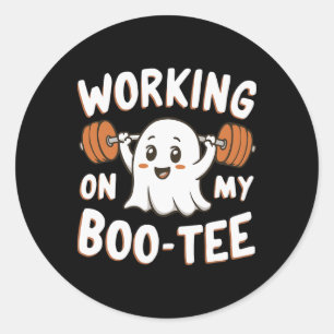 Working On My Boo Tee  Classic Round Sticker