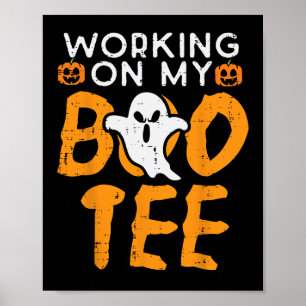 Working On My Boo Tee Gym Fun Yoga Pilates Fitness Poster