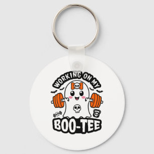 Working On My Boo Tee Halloween Dead Lift Ghost Gy Key Ring