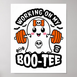 Working On My Boo Tee Halloween Dead Lift Ghost Gy Poster