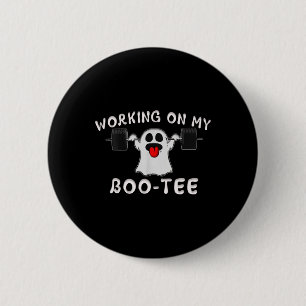Working On My Boo Tee Halloween Ghost Workout Gym 6 Cm Round Badge