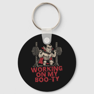 Working On My Boo-ty Funny Halloween Muscular Vamp Key Ring