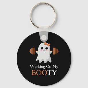 Working On My Booty Boo-Ty Funny Halloween Gym Gho Key Ring