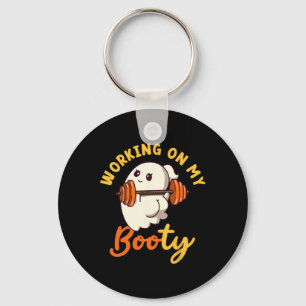 Working On My Booty Boo-ty Funny Halloween Gym Gho Key Ring