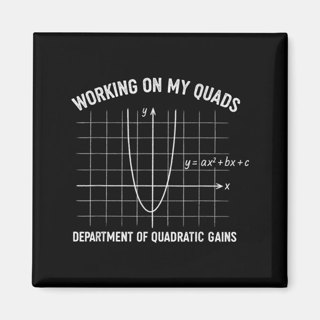 Working On My Quads Funny Algebra Math Gym Teacher Magnet (Front)