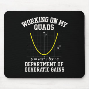 Working On My Quads Funny Algebra Math Gym Teacher Mouse Mat