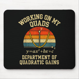 Working On My Quads Funny Retro Algebra Math Gym T Mouse Mat