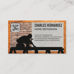Working on Roof   Brick Wall   QR Business Card