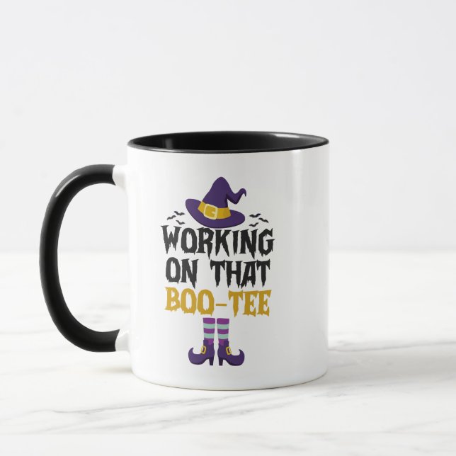 Working on that Boo tee Funny Spooky Halloween   Mug (Left)