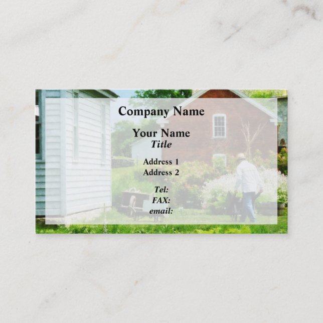 Working on the Farm Business Card (Front)