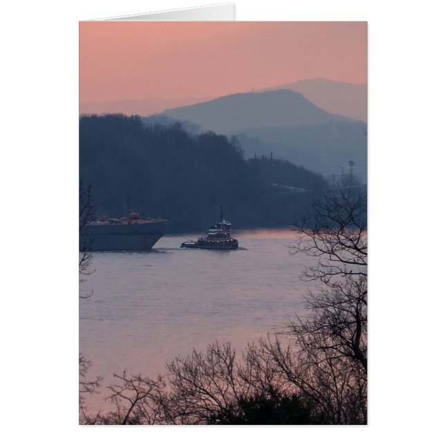 Working On the River At Sunset, Vertical (Front)