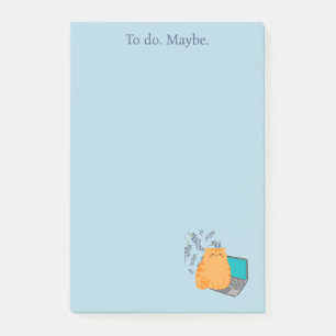 Working Orange Cat Post-it Notes