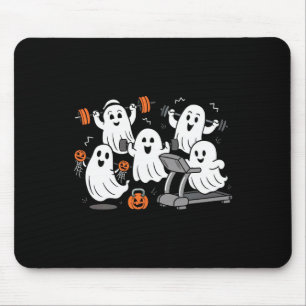 Working Out Ghost Gym Halloween Shirt Fitness Weig Mouse Mat