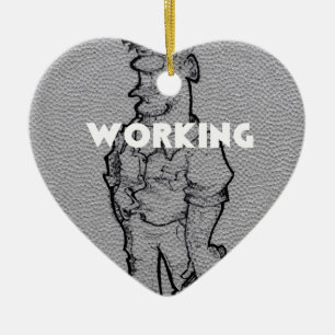 Working Overtime Ceramic Tree Decoration