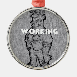 Working Overtime Metal Tree Decoration