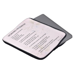Working Progress Encouragement Uplifting Poem  Laptop Sleeve