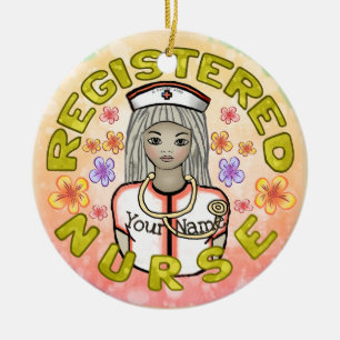 Working RN nurse Ceramic Tree Decoration