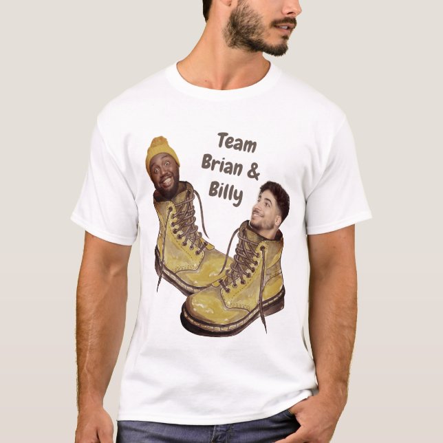 Working Team Boots | Funny Faces Photo T-Shirt (Front)