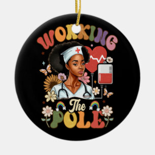 Working The Pole Funny ICU Nurse Emergency Nursing Ceramic Tree Decoration