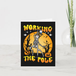 working the pole nurse Halloween funny skeleton nu Card