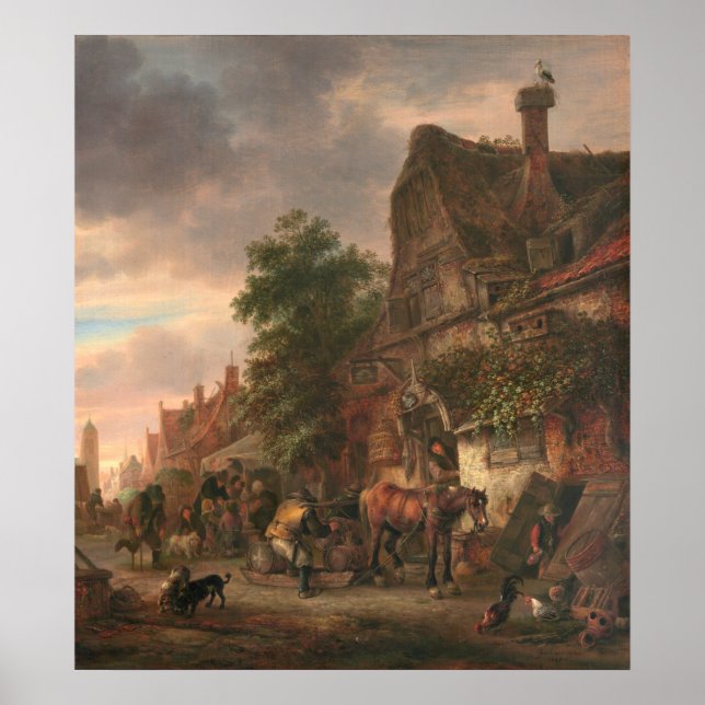 Workman & Inn - Isack van Ostade Fine Art Poster (Front)