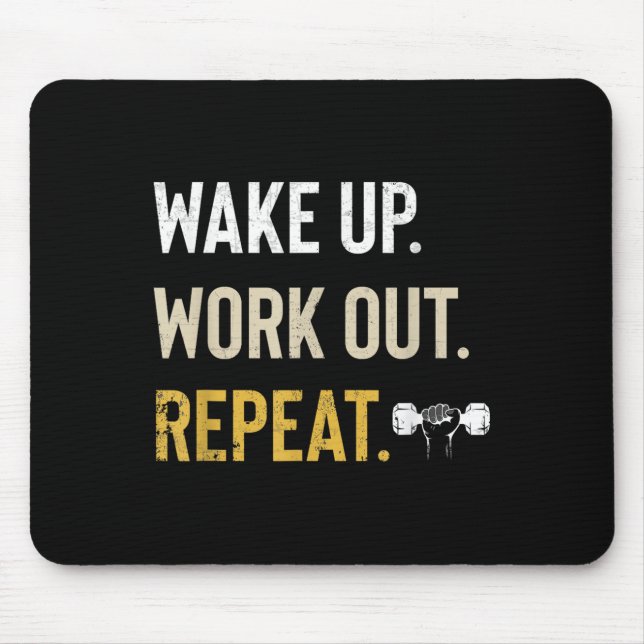 Workou Wake Up Insrational And Motivational Gym Gi Mouse Mat (Front)