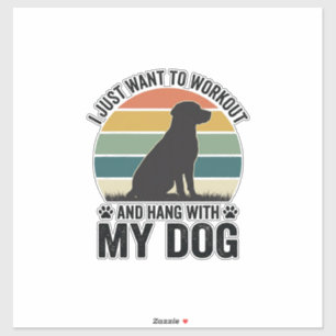 Workout and Hang With My Dog Vintage Dog Lover Des