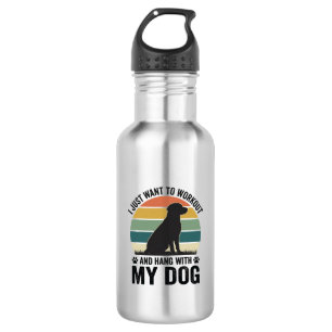 Workout and Hang With My Dog Vintage Dog Lover Des 532 Ml Water Bottle