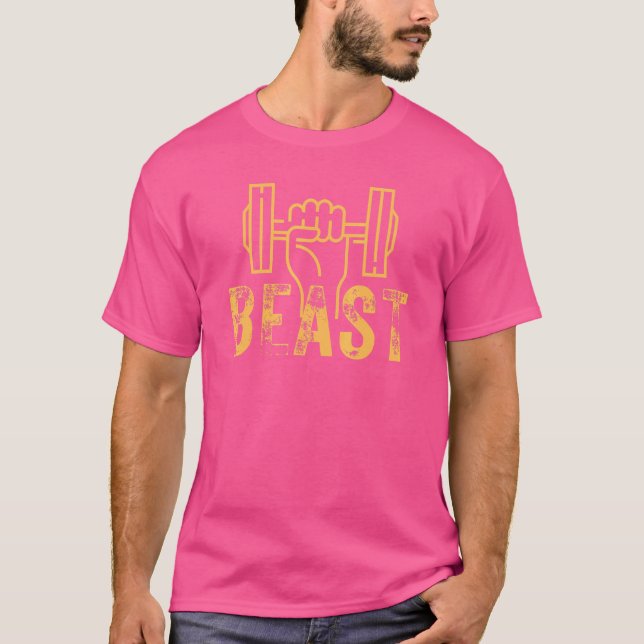 Workout Beast   Yellow T-Shirt (Front)