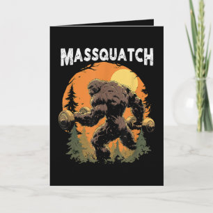 Workout Bigfoot Massquatch Funny Holiday Card