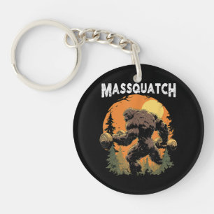 Workout Bigfoot Massquatch Funny Key Ring