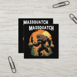 Workout Bigfoot Massquatch Funny Square Business Card